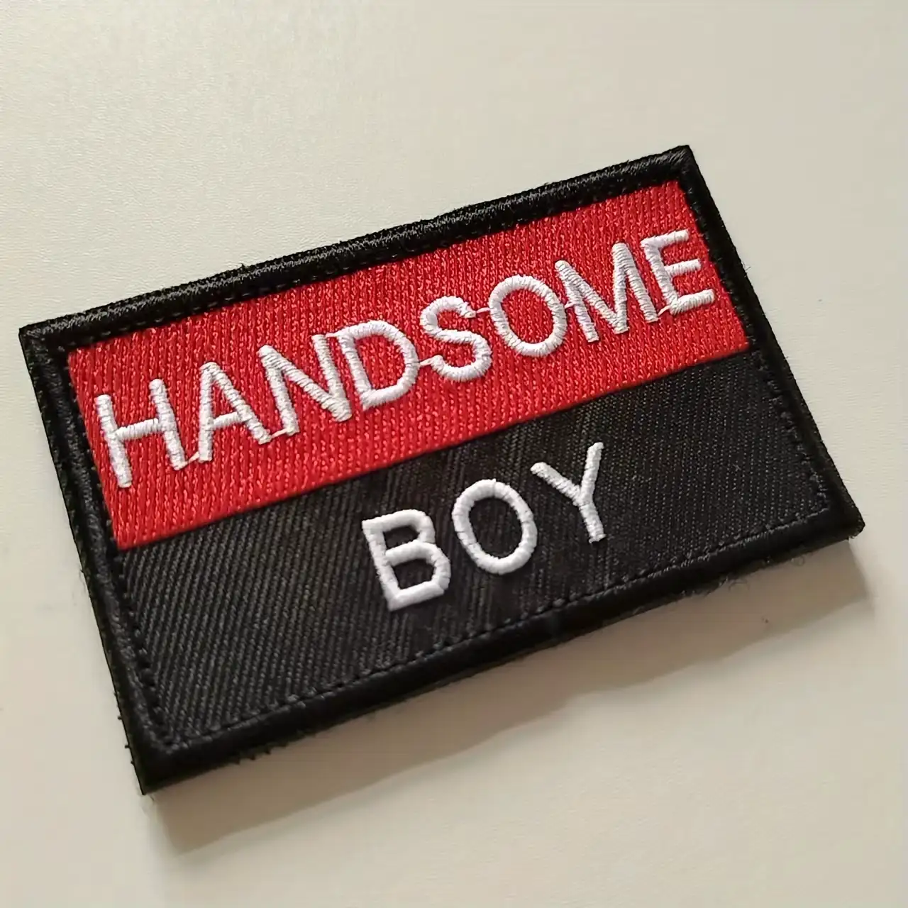 Handsome Boy Fun Embroidered Velcro Patch