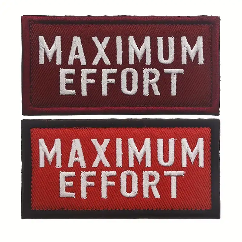MAXIMUM EFFORT embroidered Velcro-backed backpack badge