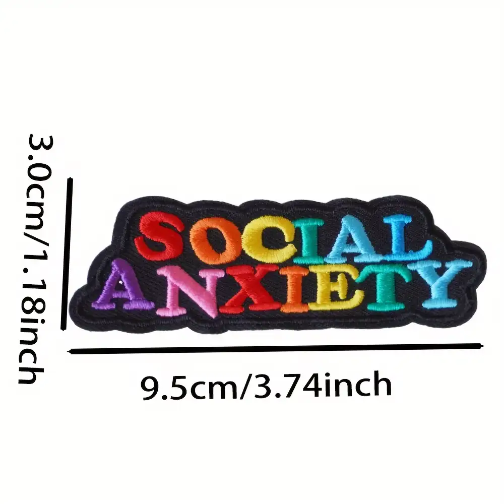 Rainbow-Colored Social Anxiety Novelty Embroidered Patch