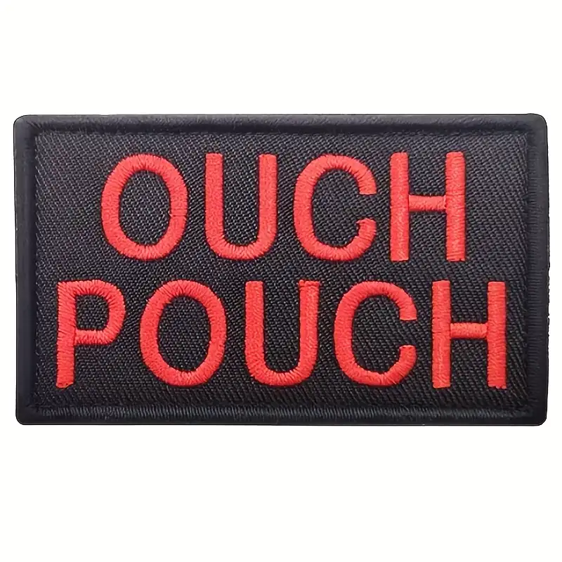 Ouch Pouch embroidered fabric patch