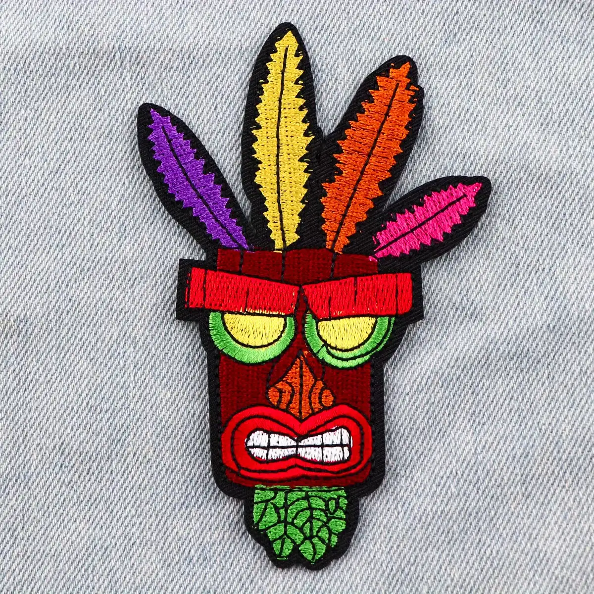 Crash Bandicoot Aku Aku Embroidered Game Cloth Patch