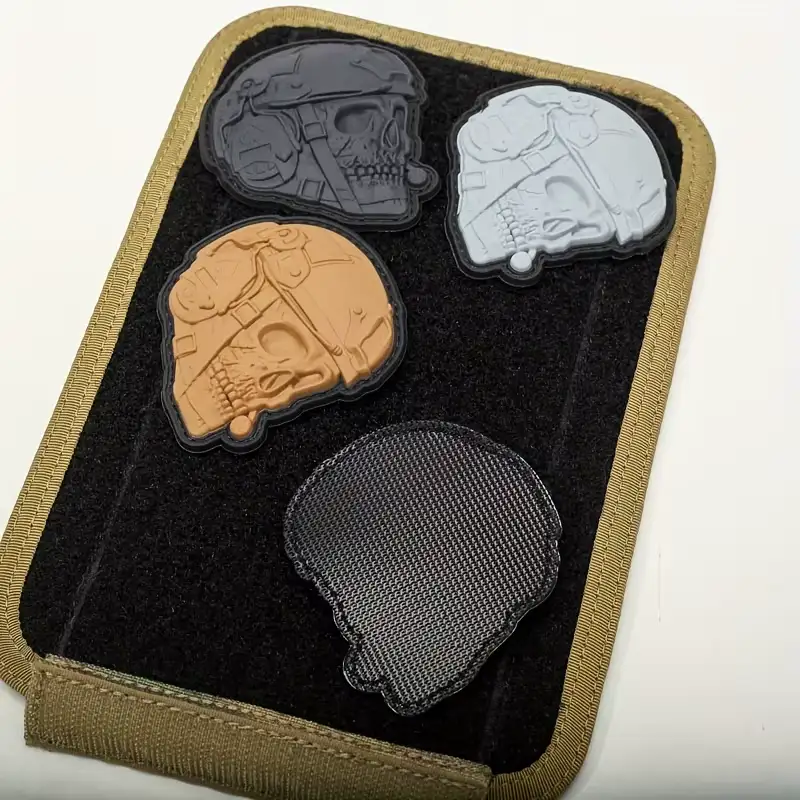 3D Glow-in-the-Dark Skull Soft PVC Velcro Patch Badge