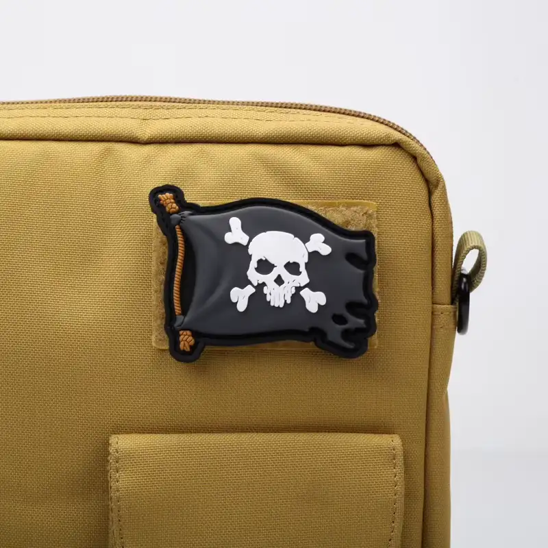 Glow-in-the-Dark Skull Pirate Flag PVC Velcro Patch