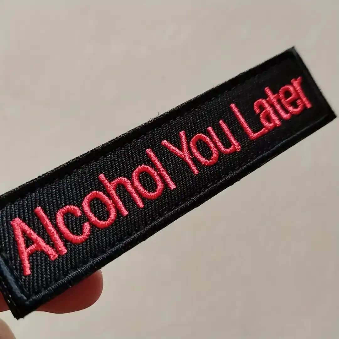 Fun Velcro Embroidered Badge 'Talk After Drinking'