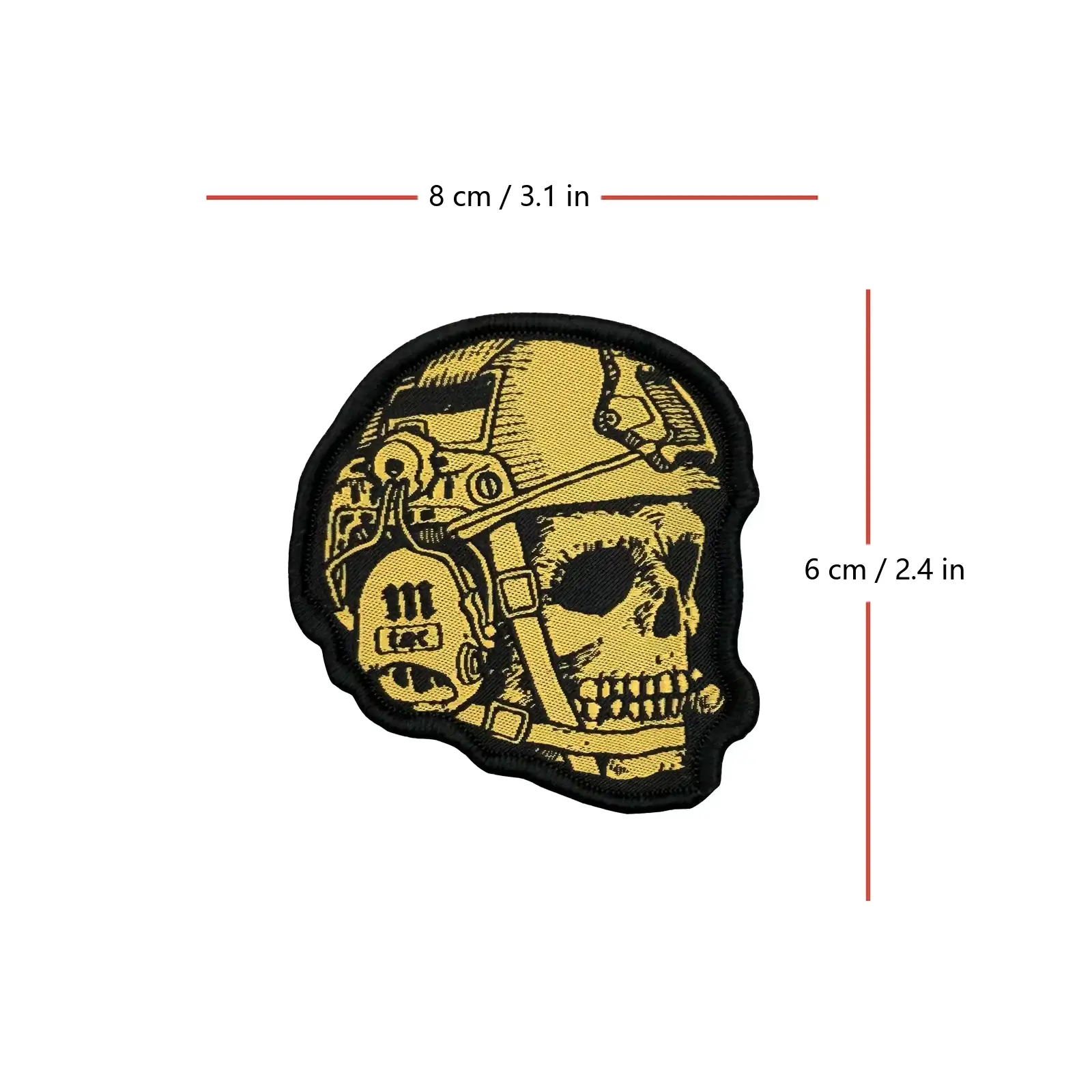 Yellow Tactical Skull Embroidered Velcro Patch