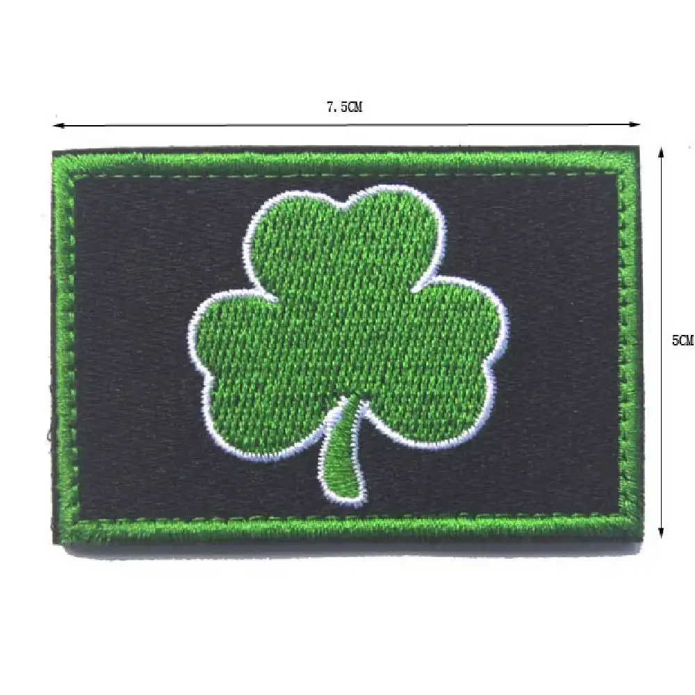 St. Patrick's Day Shamrock Embroidered Velcro Patch