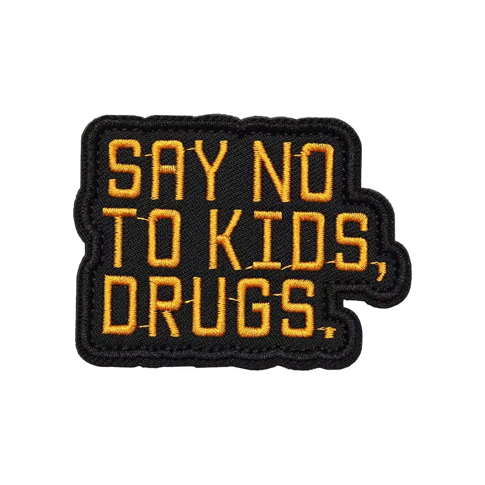 SAY NO TO KIDS Fun Embroidered Velcro Patches