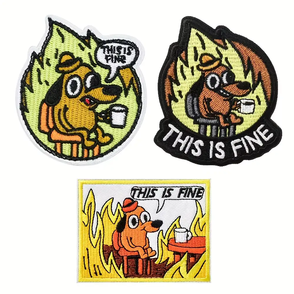This Is Fine Novelty Velcro Tactical Patch