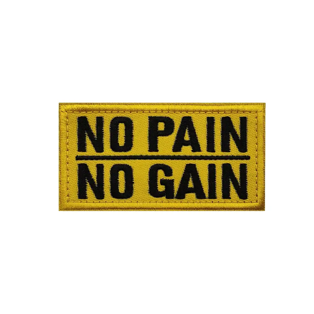 Yellow Embroidered Motivational Text Velcro Patch