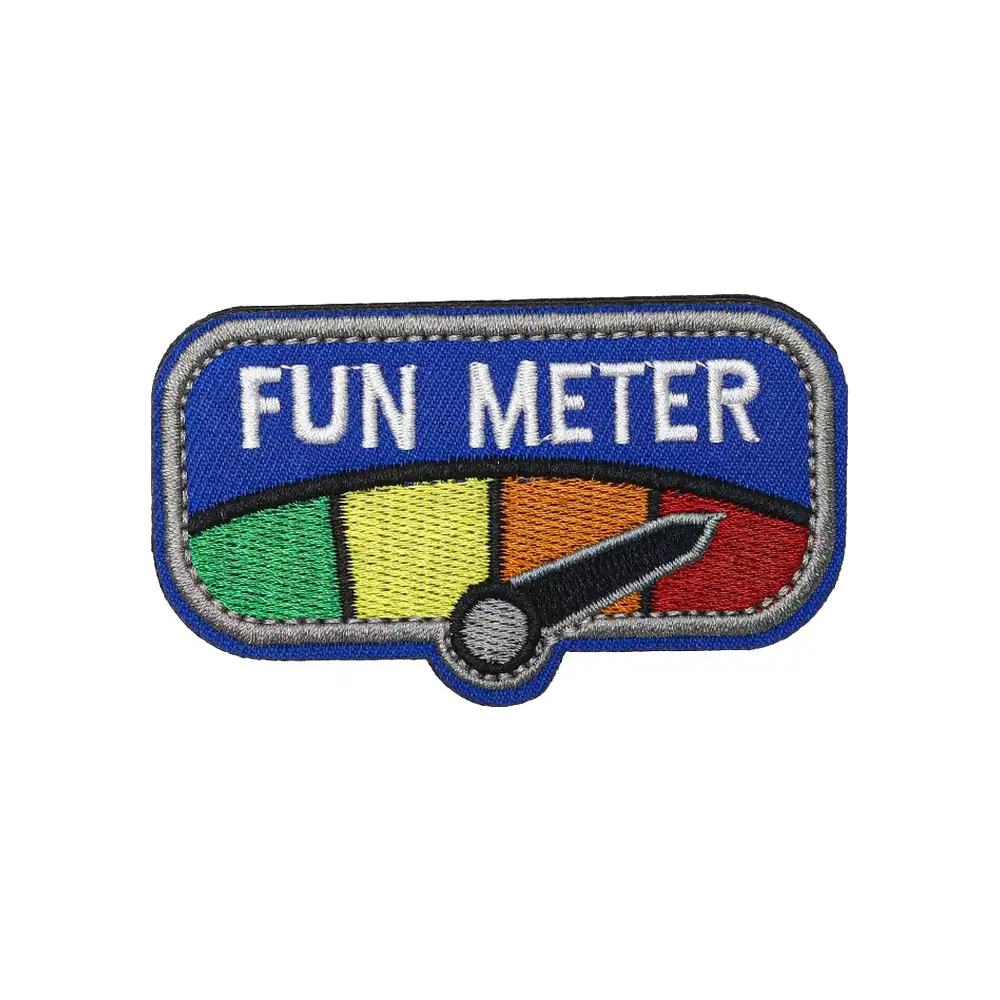 Tactical-style novelty embroidered text Velcro patch