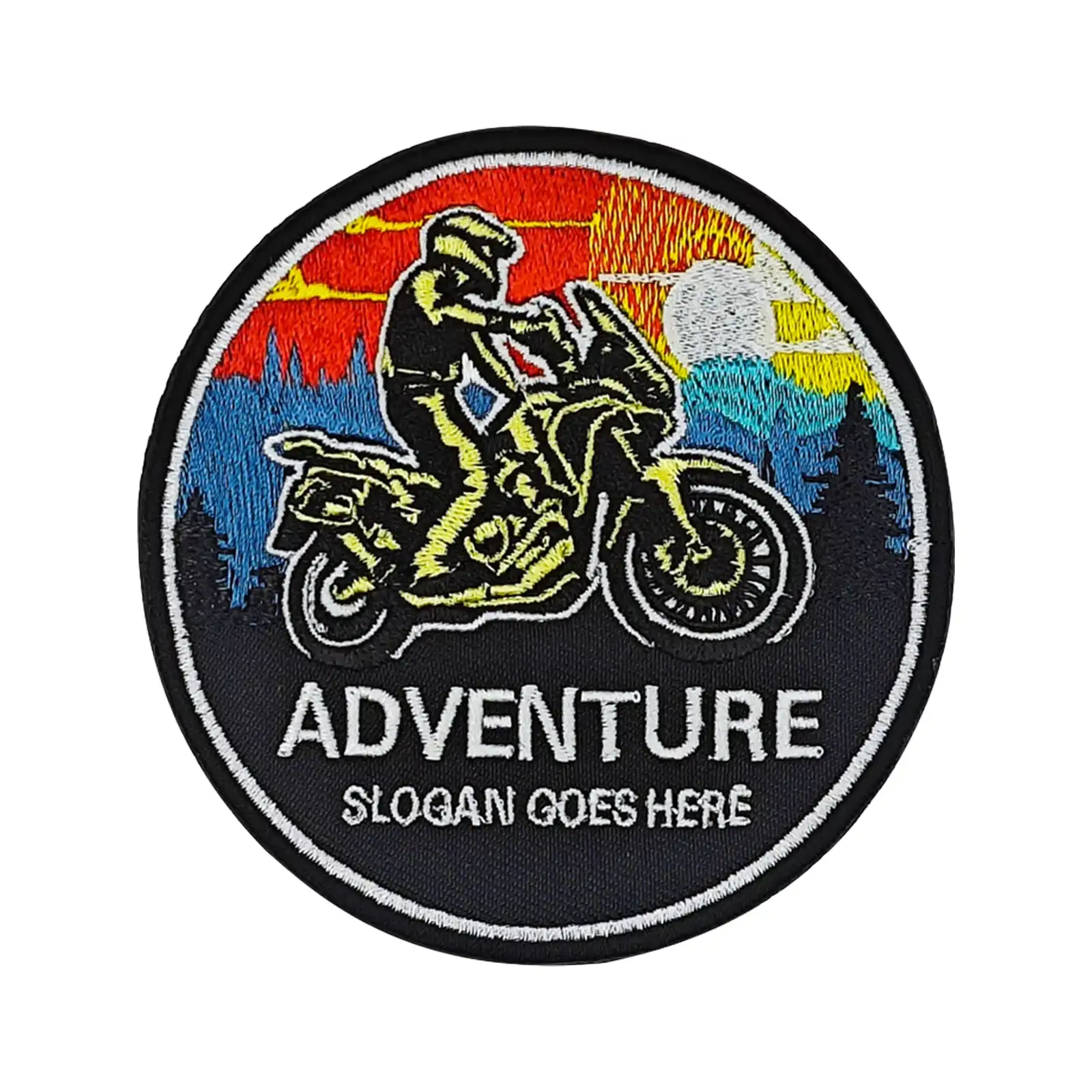 Embroidered Motorcyclist Velcro Patch