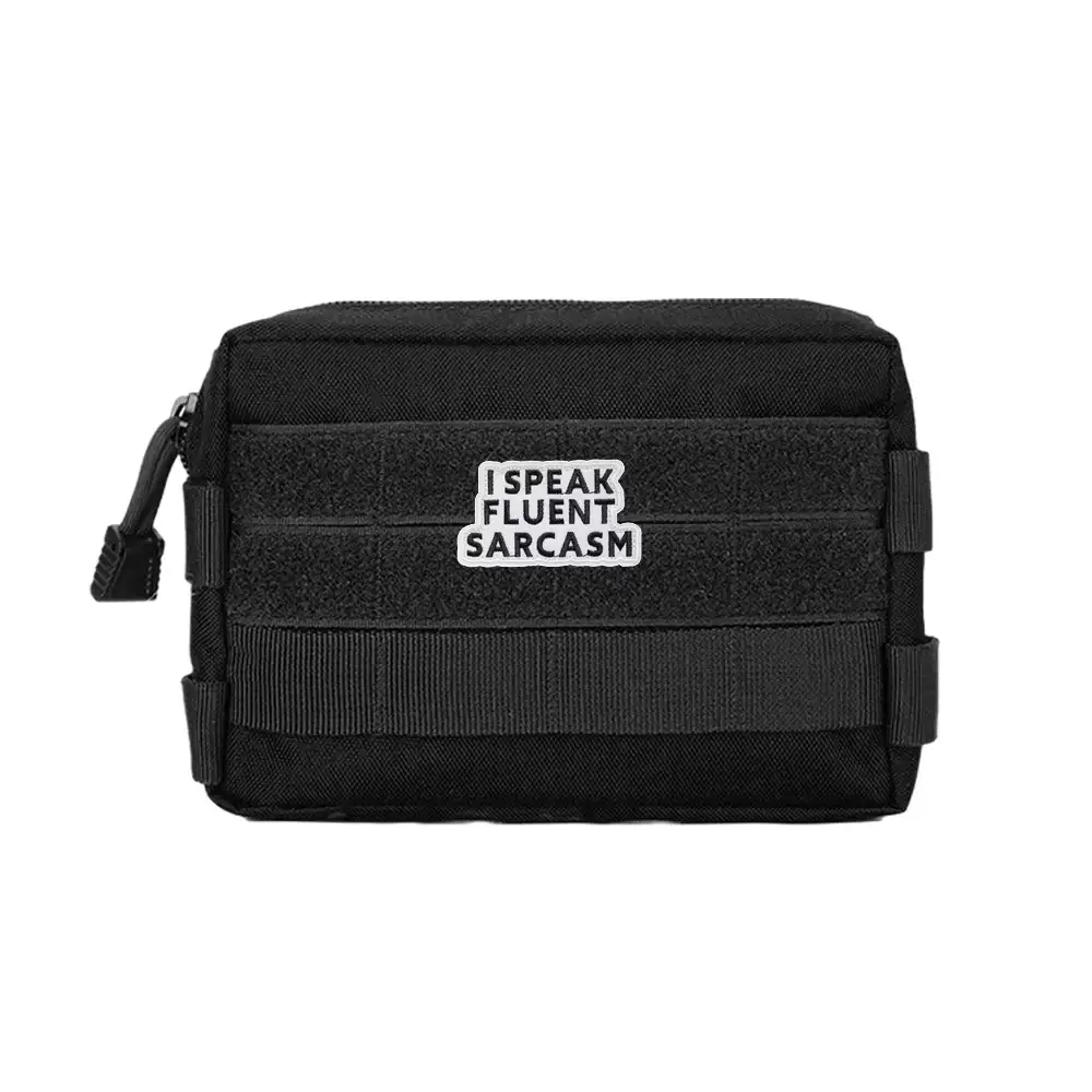 Playful sarcastic embroidered text Velcro patch
