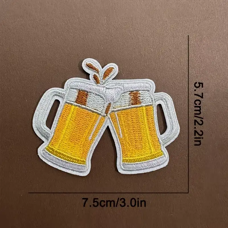 Beer Glass Embroidered Iron-On Patch
