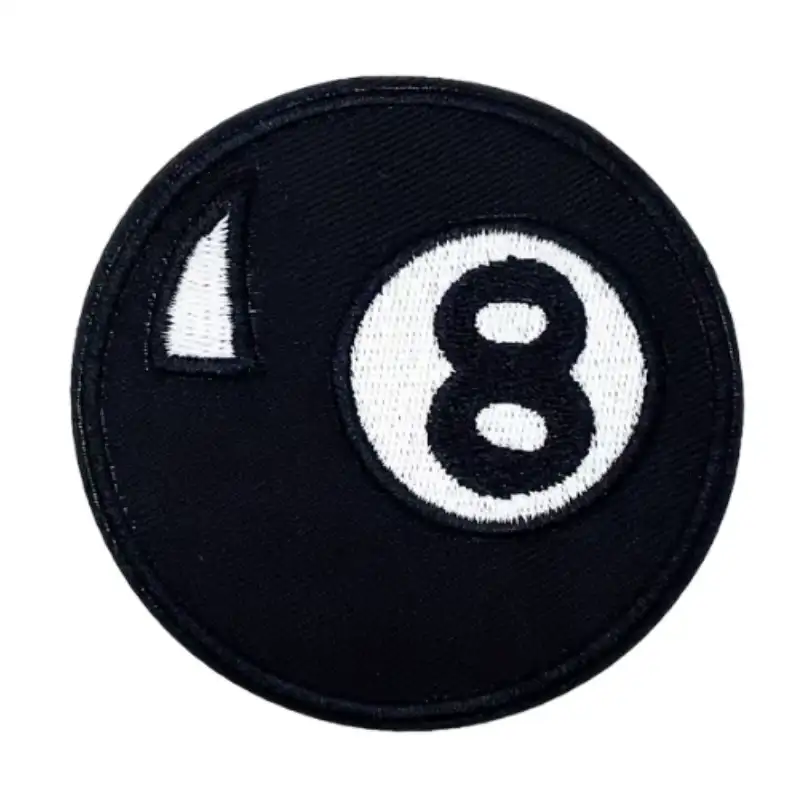 8-Ball Pool Embroidered Iron-On Patch