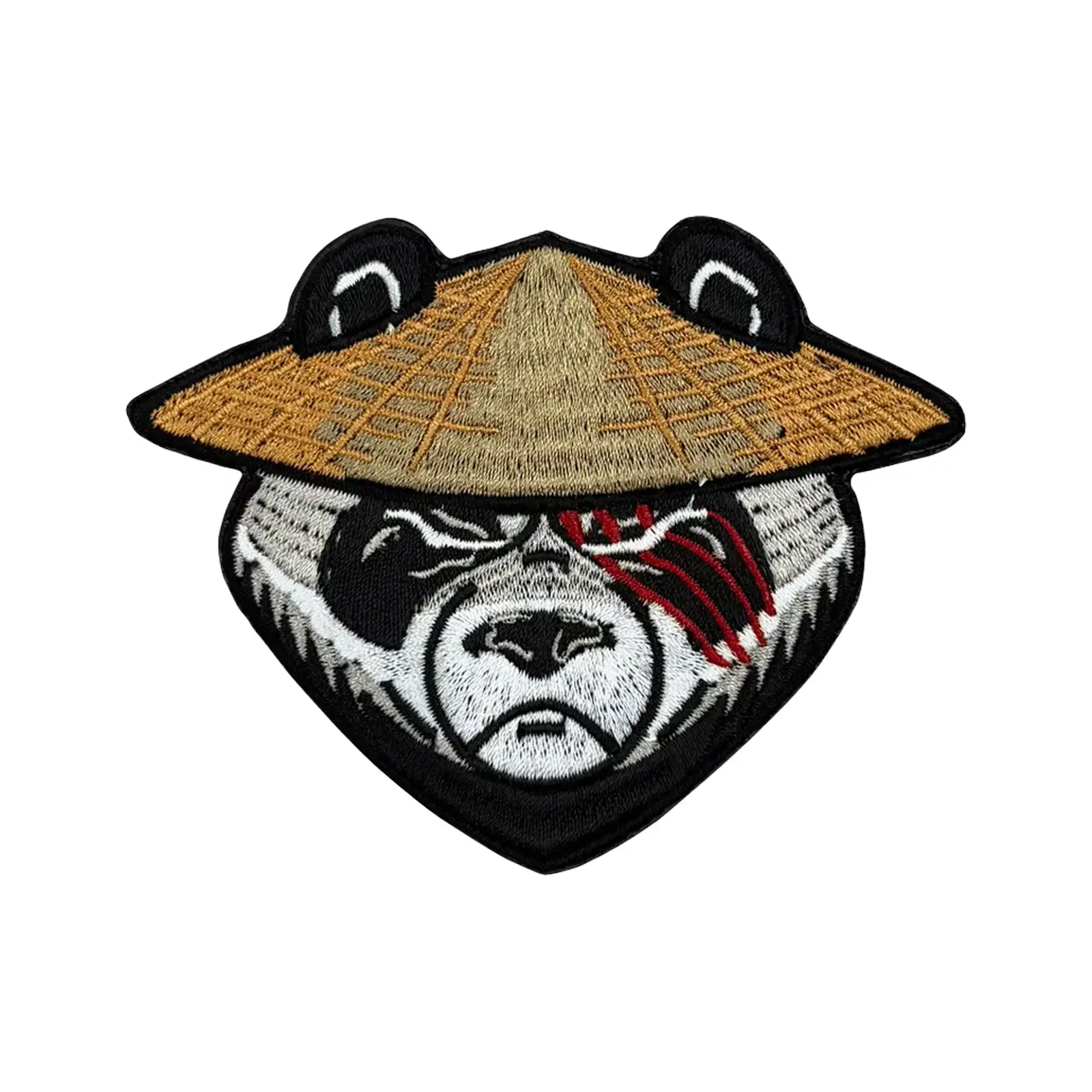 Straw Hat Panda Warrior Embroidered Velcro Patch