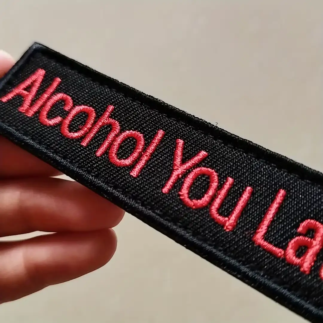 Fun Velcro Embroidered Badge 'Talk After Drinking'