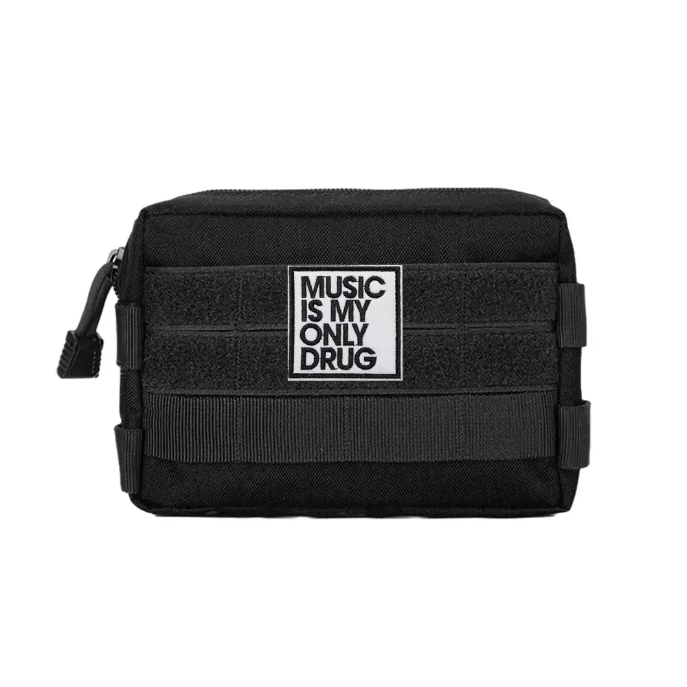 MUSIC DRUG Fun Embroidered Velcro Badge