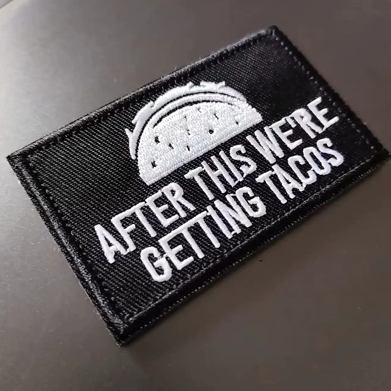 Fun Taco-Themed Velcro Embroidered Patch