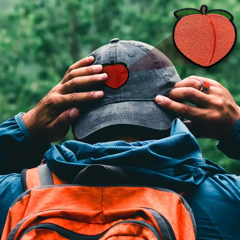 Cartoon Peach Embroidered Velcro Patch