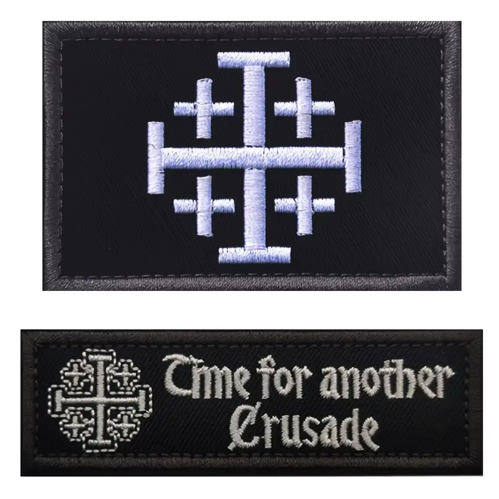 Maltese Cross Embroidered Velcro Patch