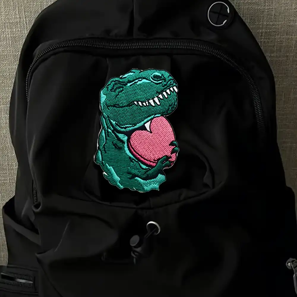 T-Rex Heart Embroidered Iron-On Patch
