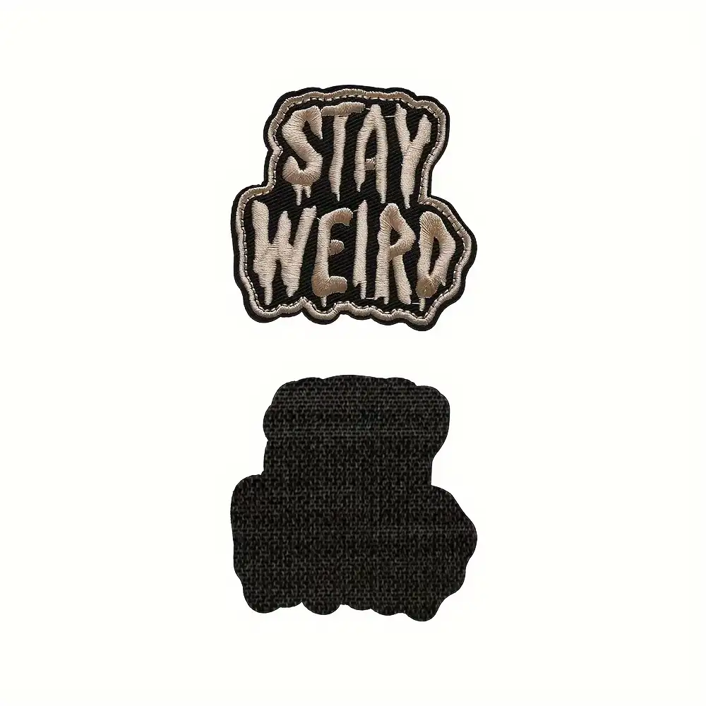 Stay Weird Whimsical Embroidered Velcro Patch