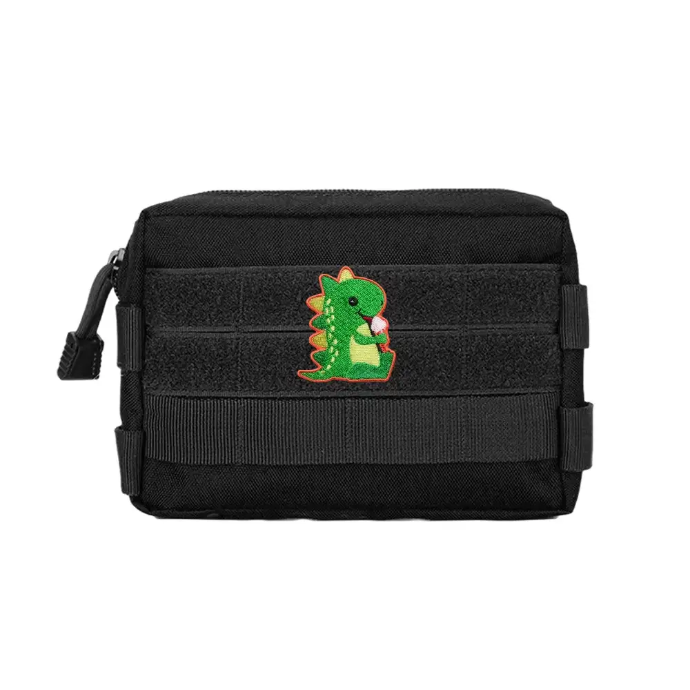 Green Cartoon Dinosaur Embroidered Velcro Patch