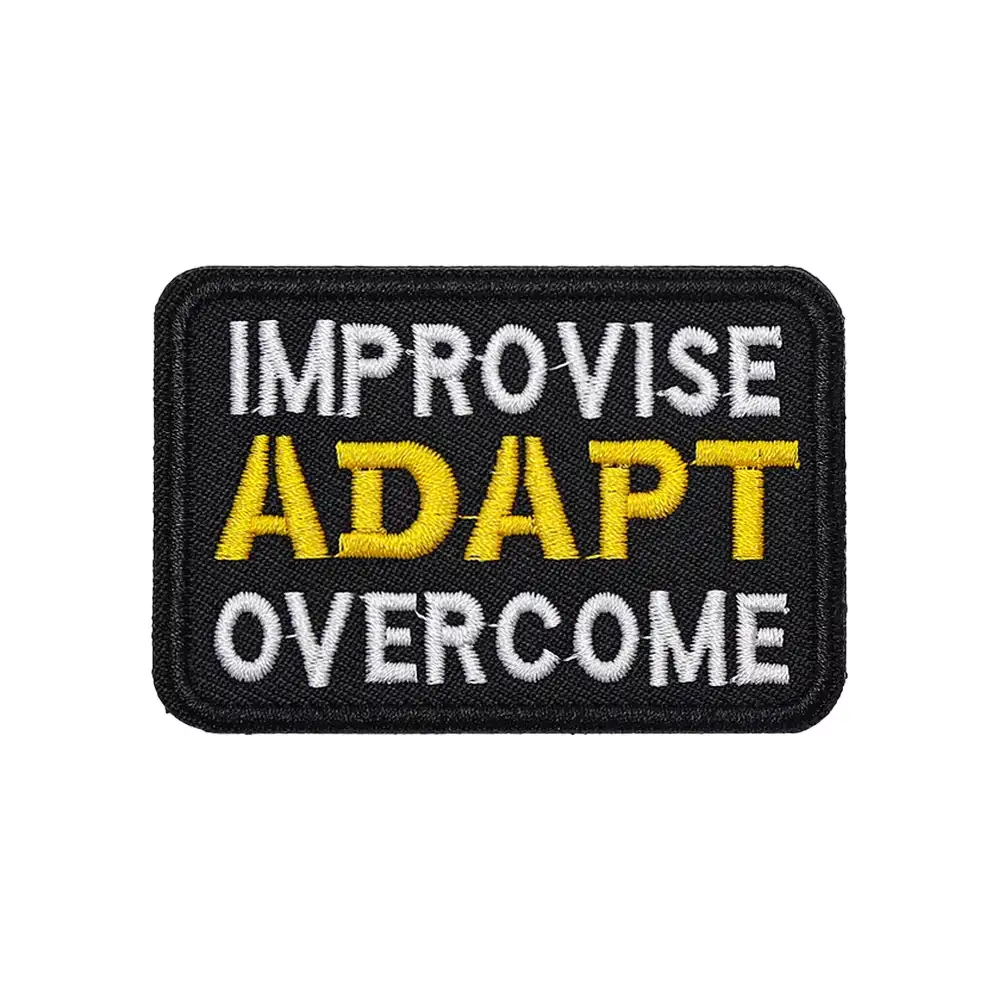 IMPROVISE ADAPT OVERCOME English short-phrase Velcro patch