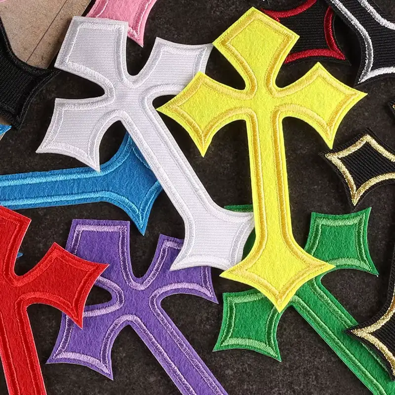 十字愛心刺繡熨燙布貼5件套