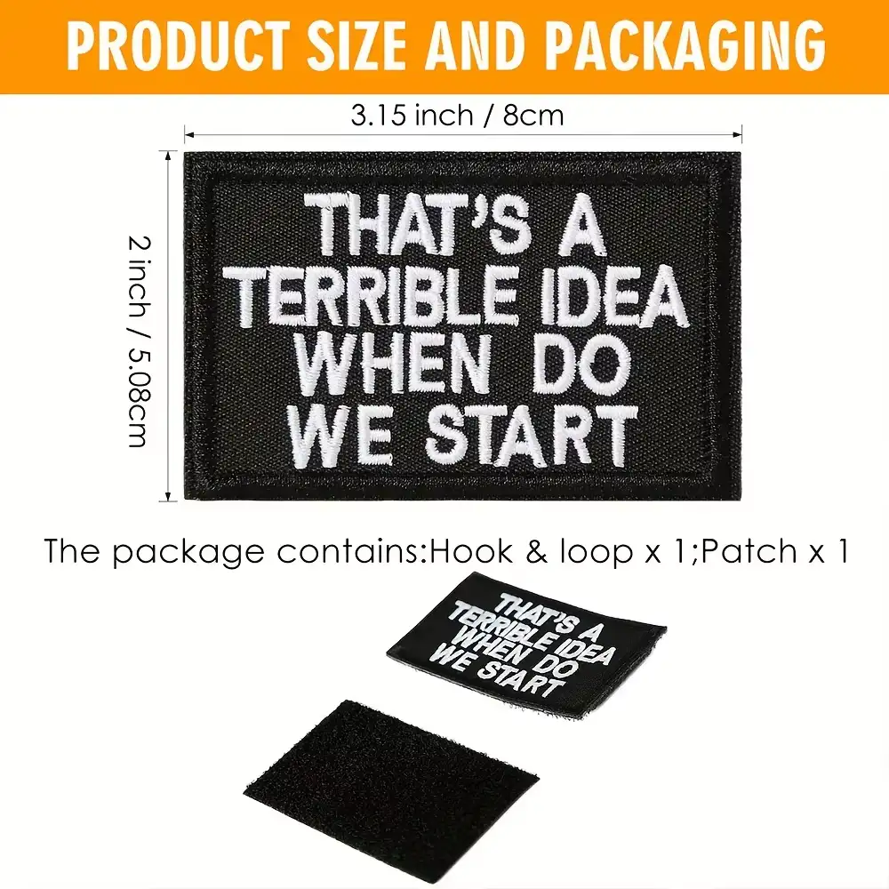 Bad Idea Novelty Velcro Embroidered Badge