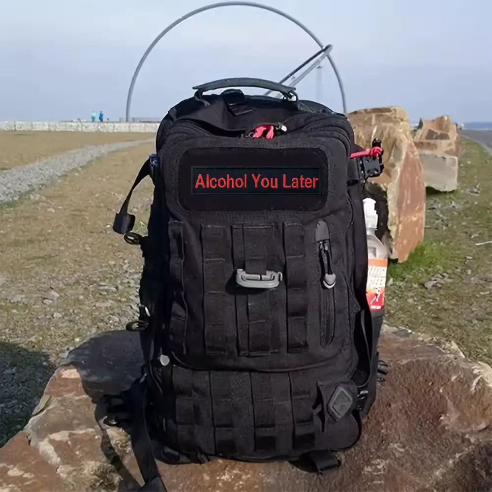 Fun Velcro Embroidered Badge 'Talk After Drinking'