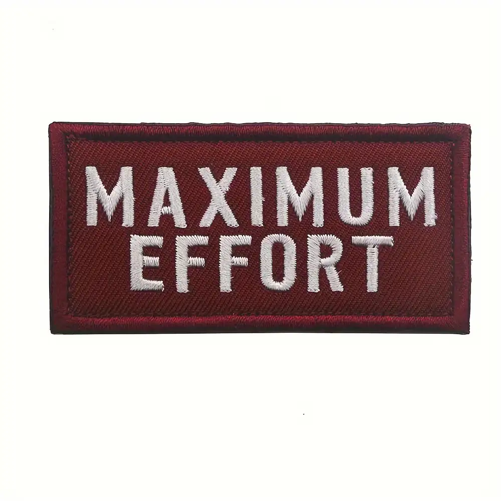 MAXIMUM EFFORT embroidered Velcro-backed backpack badge