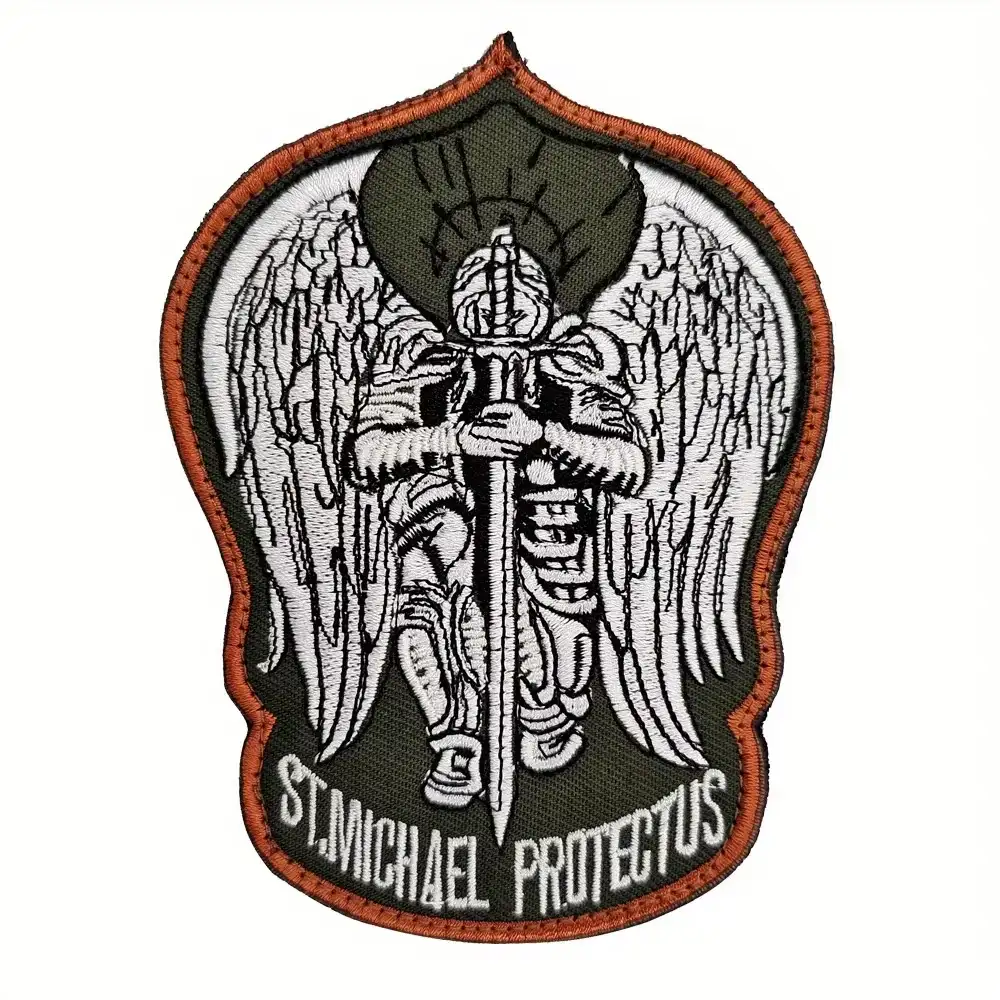 Saint Michael Guardian-Themed Embroidered Velcro Badge