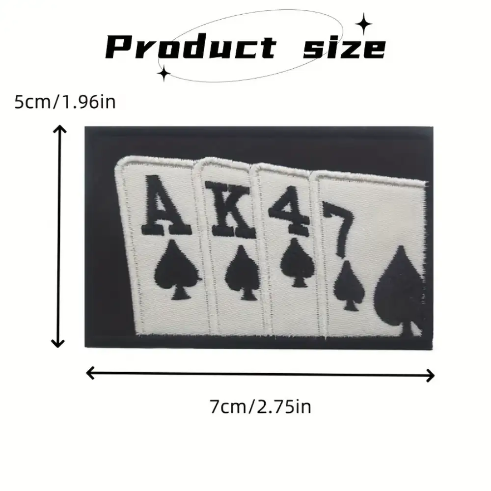AK47 Poker Novelty Embroidered Velcro Patch