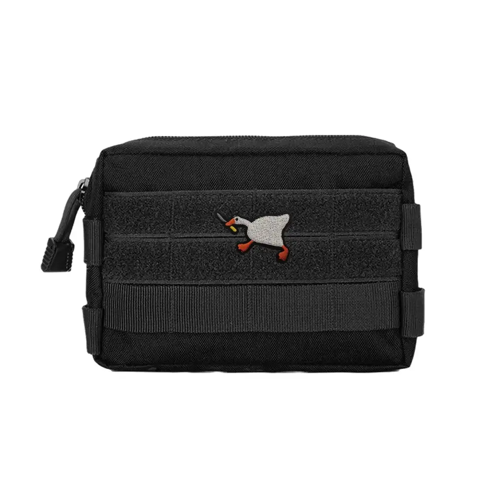 Knife-Wielding Goose Embroidered Velcro Patch