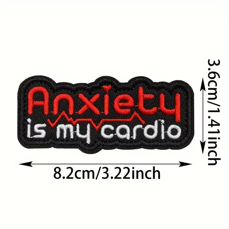 Anxiety meme embroidered Velcro patch