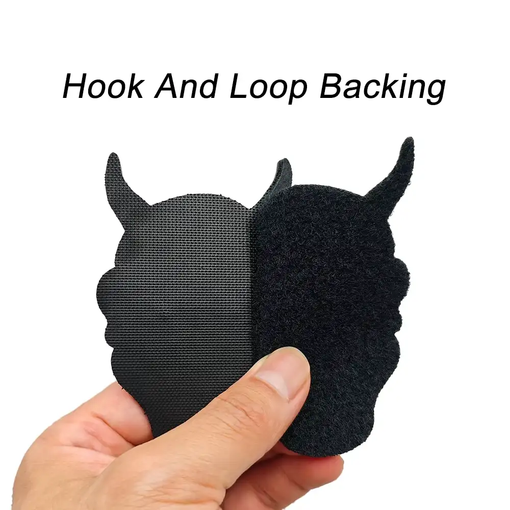 Japanese-Style Hannya Demon Mask Embroidered Hook-and-Loop Patch